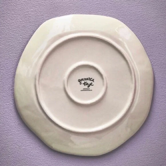 Anthropologie Francesca Kaye Handpainted Glazed Plate New In Box - Picture 4 of 10